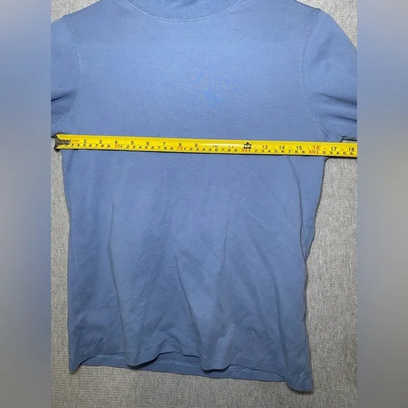 LL Bean Women's Cotton Turtleneck Pullover Blue Long Sleeve Shirt Size Small - Picture 3 of 7